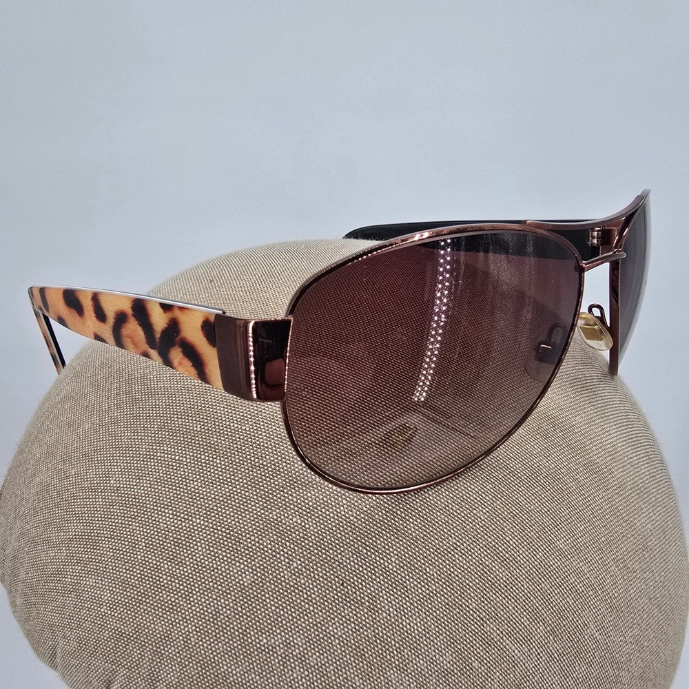 Kate Spade Aviator Sunglasses Womens Brown Leopard Metal Frame 135 Flynn/s